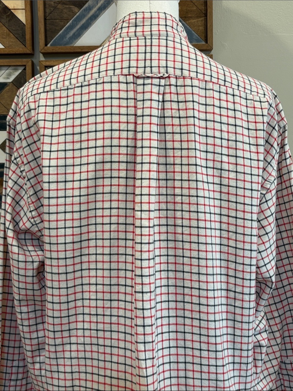 Vintage Ralph Lauren Equestrian Windowpane Check Cotton Wool High Neck Top 8 - Picture 9 of 13